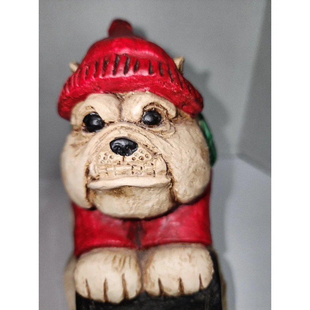 Telle M. Stein Bulldog Sleighing Statue from 2004 The‎ Stone Bunny puppy dog